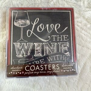 NEW Coasters - Set of Four “Love The Wine You’re With”